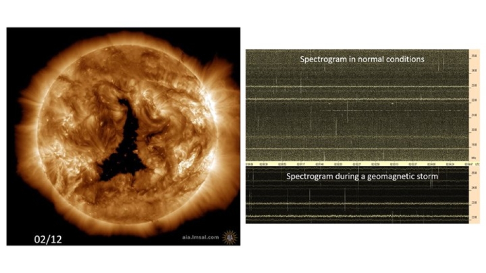 SAASST Radio Observations. A Huge Coronal Hole on the Sun