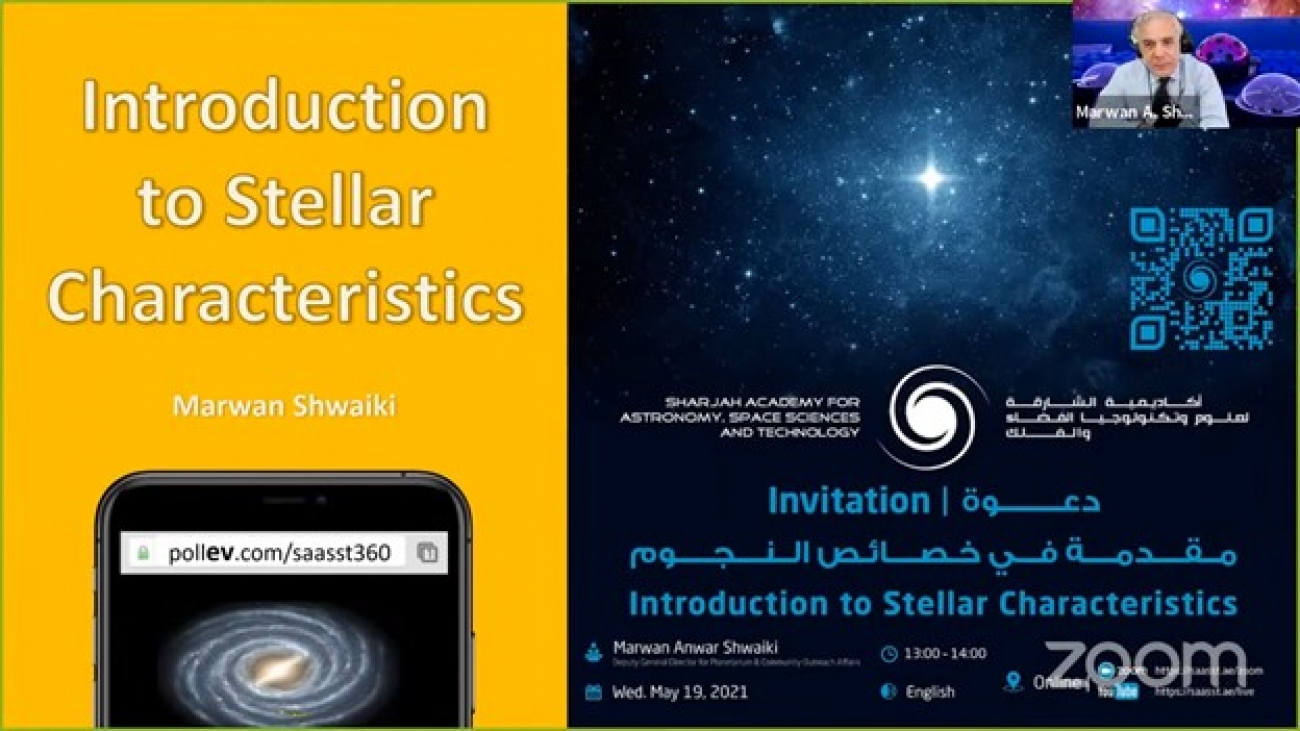 SAASST Bi-Weekly Lecture: Lecture on “Stellar Characteristics”  by Mr. Marwan Shwaiki