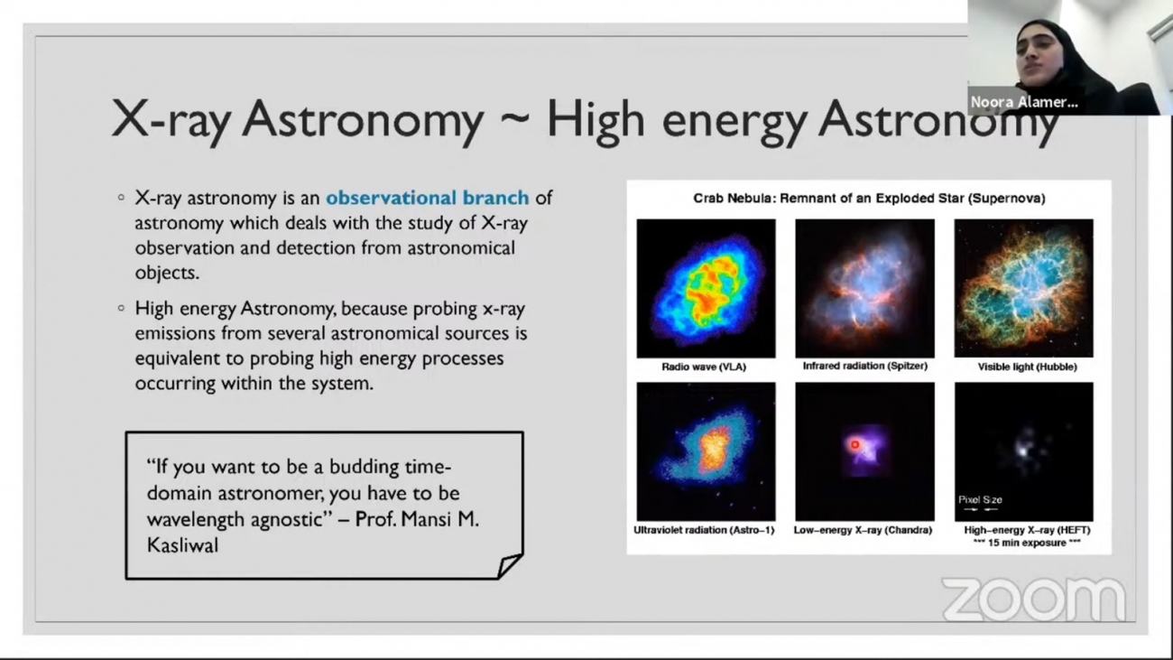 Lecture on “X-ray Astronomy” by Ms. Noora Al-Ameri