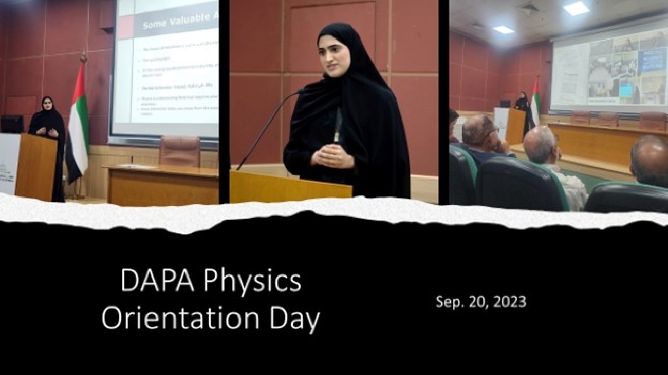 SAASST Participation in Physics Orientation Day